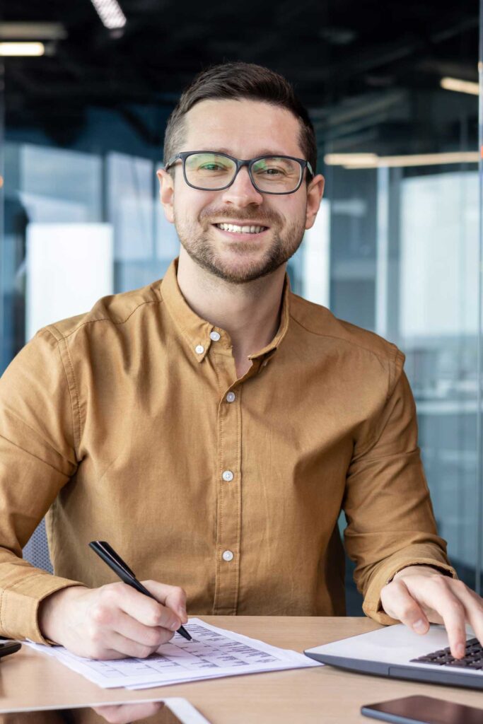 Accountant working in the office